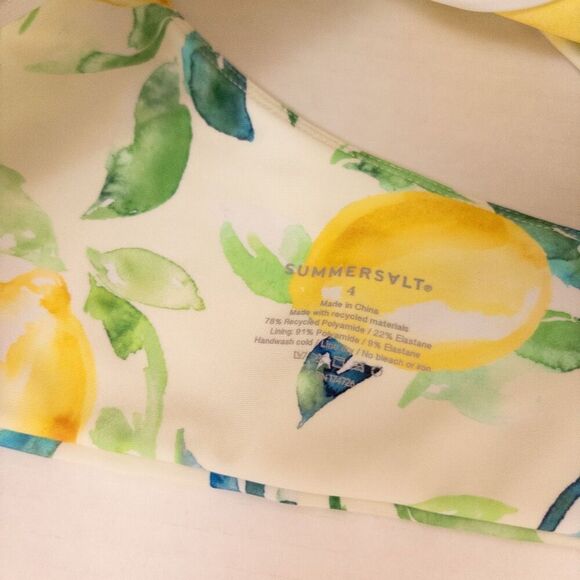 SUMMERSALT Sidestroke Bikini and High Leg High Rise Bottom Limoncello Size 4 - Picture 6 of 9